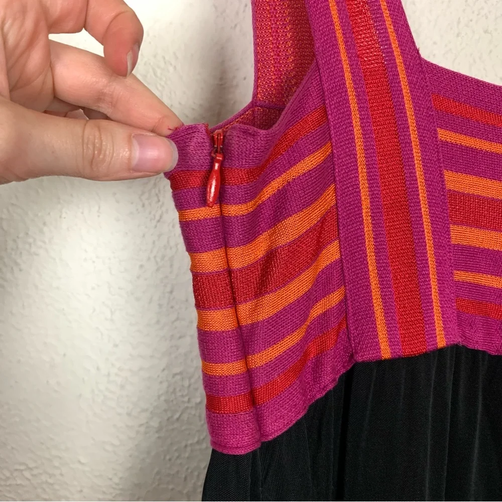 Vintage Missoni striped baby doll dress size 2 multicolor knit bodice